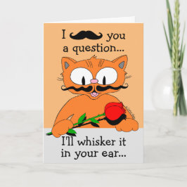 Humoristische Valentijnsdag Kaart Mustache Cat