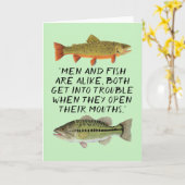 Humoristische Vissen Kaart (Gele Bloem)