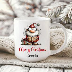 Humoristische Whimsy Kerstman Minimalistische Koff Koffiemok