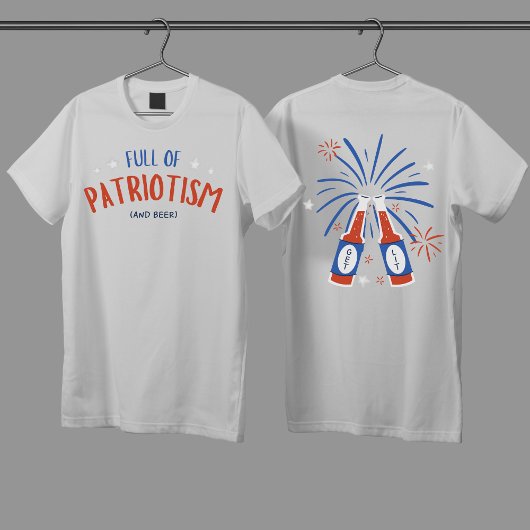 Humoristische witte en rood-blauwe patriottische s t-shirt