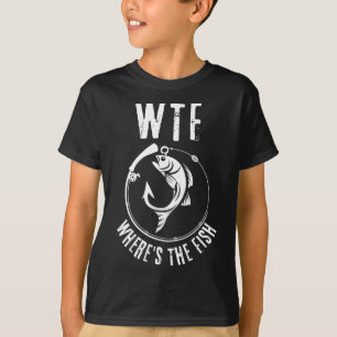 Humoristische WTF waar is de vis voor Geviste enth T-shirt