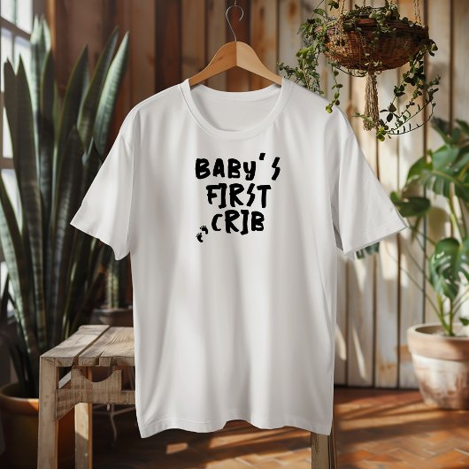 Humoristische zwangerschap baby vingerafdruk zwart t-shirt