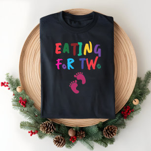 Humoristische zwangerschap vingerafdruk kleurrijk t-shirt