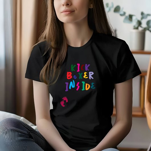 Humoristische zwangerschap vingerafdruk kleurrijk t-shirt