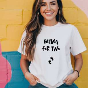 Humoristische zwangerschap vingerafdruk zwart t-shirt