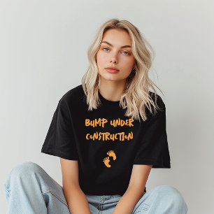 Humoristische zwangerschapsvingerafdruk zwart sina t-shirt