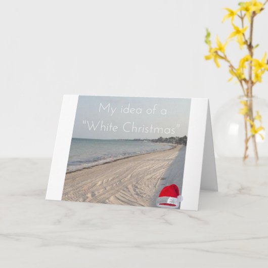 HUMOROUS BEACH CHRISTMAS GREETING CARTE (Fleur jaune)
