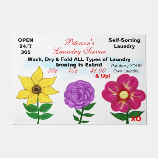 Humorous Laundry Room Floral Deurmat (Voorkant)