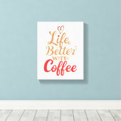 Humorous Morning Caffeine Slogan Canvas Afdruk (Insitu (Houten vloer))