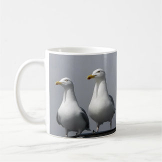 Humorous Mr & Mrs Gully Romantic Seagull Coastal Koffiemok
