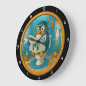 Humorous Penguin Badkamer Klok (Hoek)