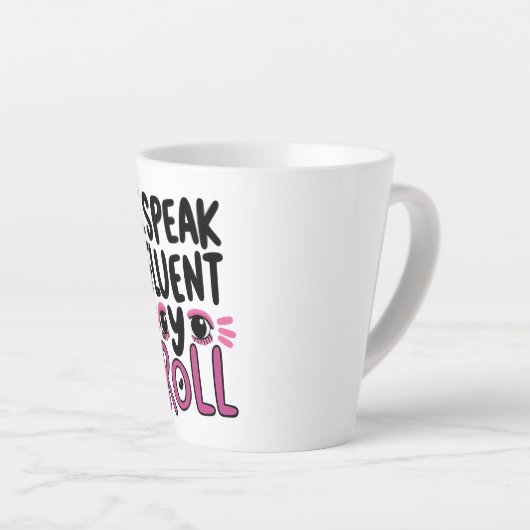 Humorous Pink Sarcastic Saying Latte Mok (Rechterhoek)