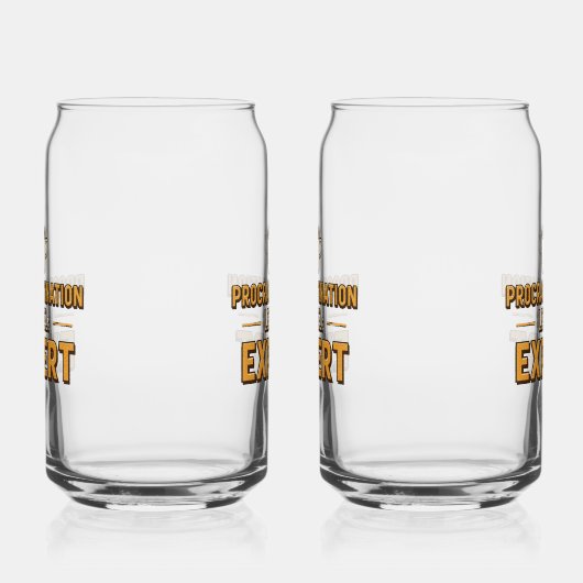 Humorous Procrastinator with Coffee Blikvorm Glas (Rechts)