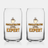 Humorous Procrastinator with Coffee Blikvorm Glas (Achterkant)