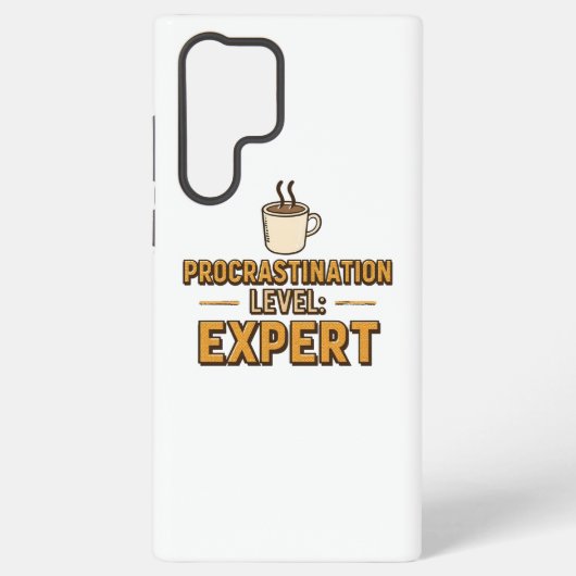 Humorous Procrastinator with Coffee Samsung Galaxy Hoesje (Achterkant)