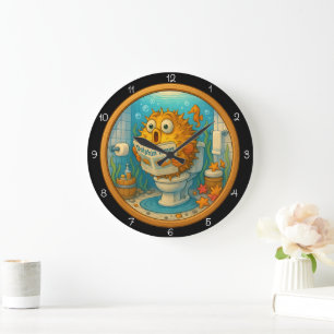 Humorous Pufferfish Badkamer Klok