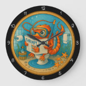 Humorous Shrimp Badkamer Grote Klok (Voorkant)
