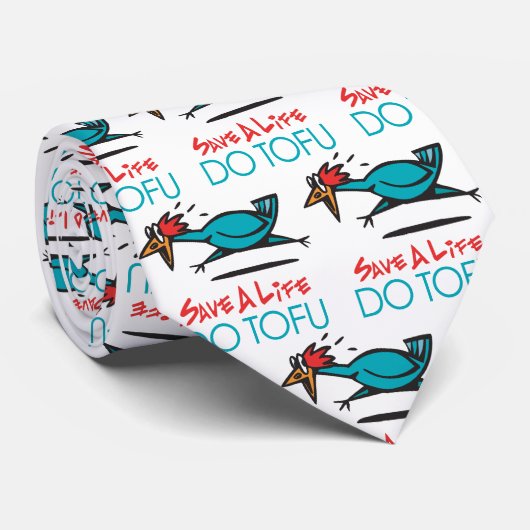 Humorous Tofu Vegetarisch Stropdas (Opgerold)