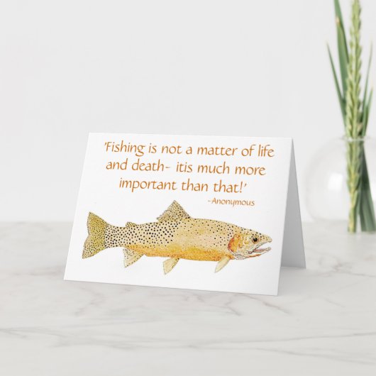 Humorous Trout Kaart met quote 2 (Voorkant)
