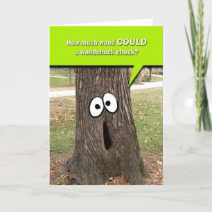 Humorous Woodchuck Chucks Wood Blank Note Kaart