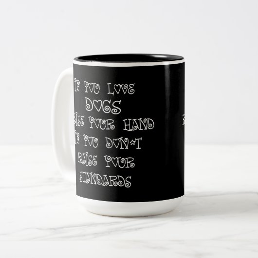 Humour Amoureux des chiens Mug à café à deux tons (Devant gauche)