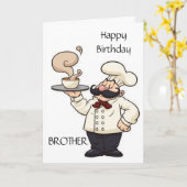 HUMOUR CHEF *FRÈRE* SUR VOTRE CARTE D'ANNIVERSAIRE (Fleur jaune)