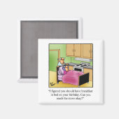 Humour D'Anniversaire Petit Déjeuner En Bed Magnet (Recto/Verso)