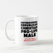 Humour de la Mug chrétienne masculine républicaine (Gauche)
