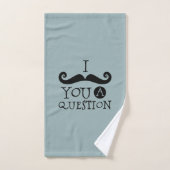 Humour de moustache gris bleu noir (Serviette à main)