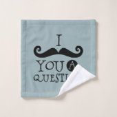 Humour de moustache gris bleu noir (Gant de toilette)