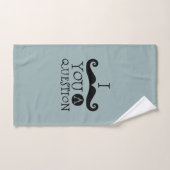Humour de moustache gris bleu noir (Serviette à main)