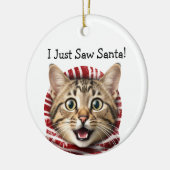 Humour de Noël Kitty Ornement de chat (Gauche)