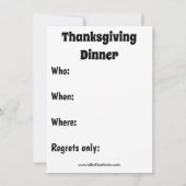 Humour de Thanksgiving "Delicious" Invitations (Dos)