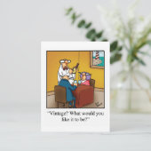 "Humour de vin drôle" Carte postale "Millésimé?" (Debout devant)