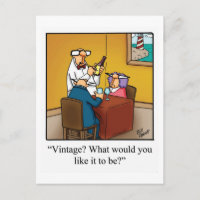"Humour de vin drôle" Carte postale "Millésimé?"