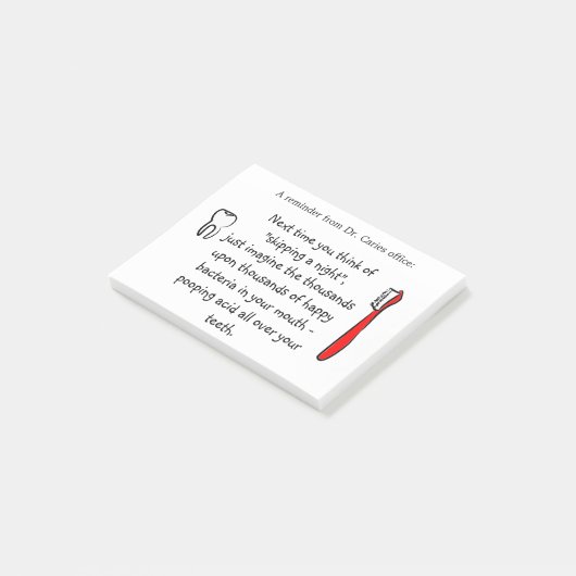 Humour dentaire de bureau - notes de post-it pour (Incliné)
