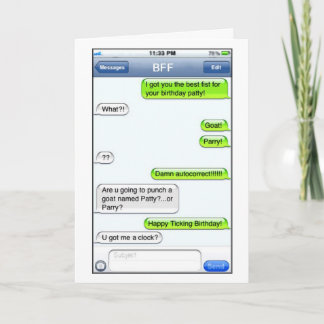 Humour des textes - carte d'anniversaire