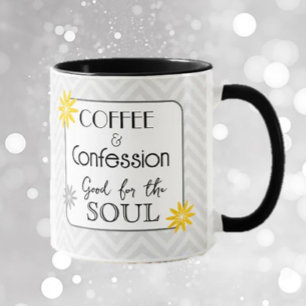 Humour douloureux ! Café & confessions cadeau Mug