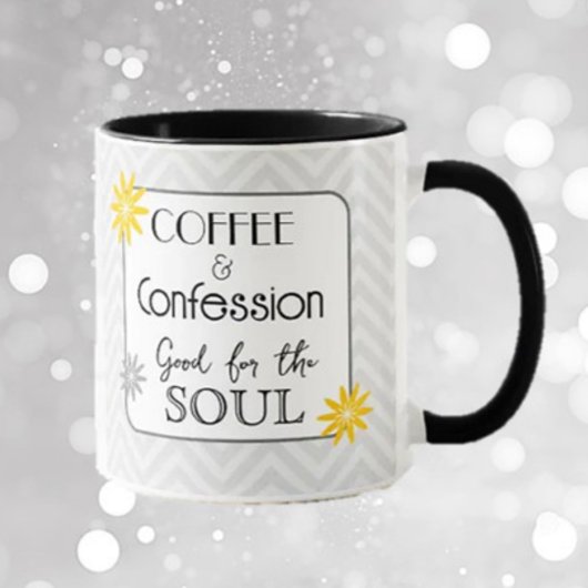 Humour douloureux ! Café & confessions cadeau Mug