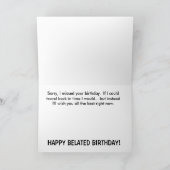 Humour drôle tardif de carte d'anniversaire de (Intérieur)