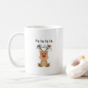 Humour Fa La La Funny Christmas Reindeer Café Mug