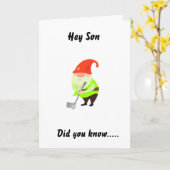 HUMOUR GOLFING POUR "FILS" SUR VOTRE CARTE D'ANNIV (Fleur jaune)