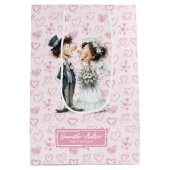 Humour Mariage de sac cadeau de mariée aquarelle (Dos)