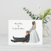 Humour mariage Sur Invitation Blanche (Debout devant)