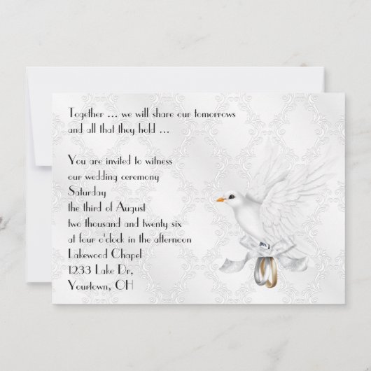 Humour mariage Sur Invitation Blanche (Dos)