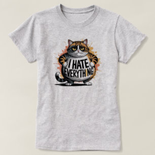Humour narky Unisex T-Shirt "JE DÉTESTE TOUT"
