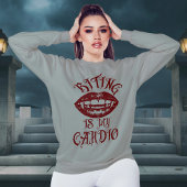 Humour vampire | Biting est mon Sweatshirt Cardio
