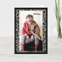 Humoureus als volwassen Wenskaart