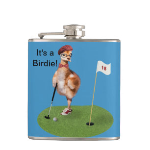Humoureus Bird Play Golf Heupfles