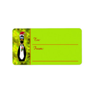 Humoureus gespleten Santa Penguin (van Labels naar